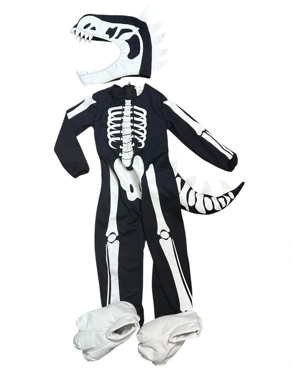 Pottery Barn Kids glow in the dark Dino skeleton one piece costume size 4-6
